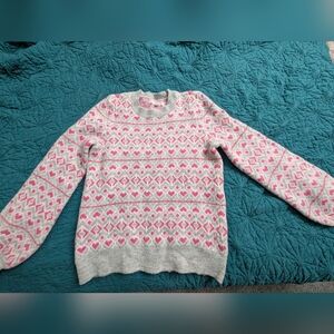 Loft Hearts Balloon Sleeve Sweater